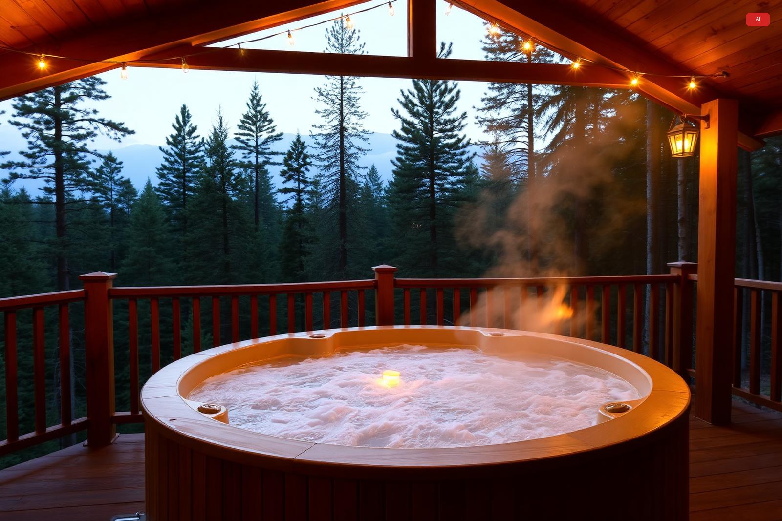 Outdoor jacuzzi on the terrace